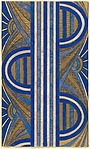 Panel with a Pattern of Sunrises and a Central Blue and White Striped Band