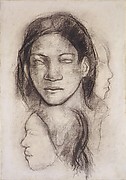 Tahitian Faces (Frontal View and Profiles)