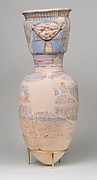 Blue-Painted Storage Jar Embossed with the Hathor Emblem