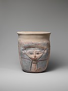 Blue-painted, Wide-mouthed, Hathor Jar