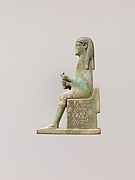 Inlay depicting enthroned god