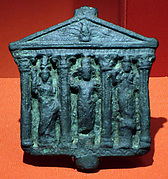 Plaque representing a Greco-Roman type temple with Corinthian columns