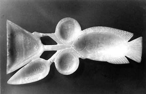 Cosmetic Spoon in the Shape of a Tilapia with Water Lilies