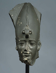 Head of Osiris wearing Atef Crown