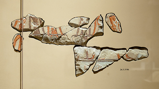 Relief, tomb of Khety: fishermen drawing net - see 26.3.354-3