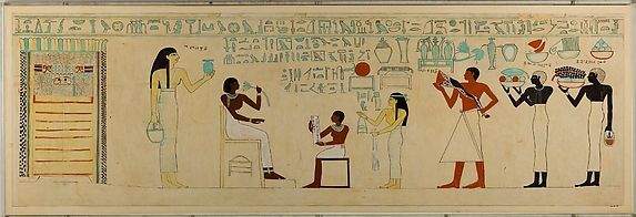 Facsimile of the painting on the inner front side of the sarcophagus of Aashyt
