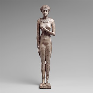 Statuette of a Royal (?)  Woman with the Cartouches of Necho II on her Arms