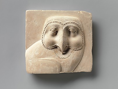 Relief plaque with face of an owl
