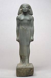 Statuette of a striding man