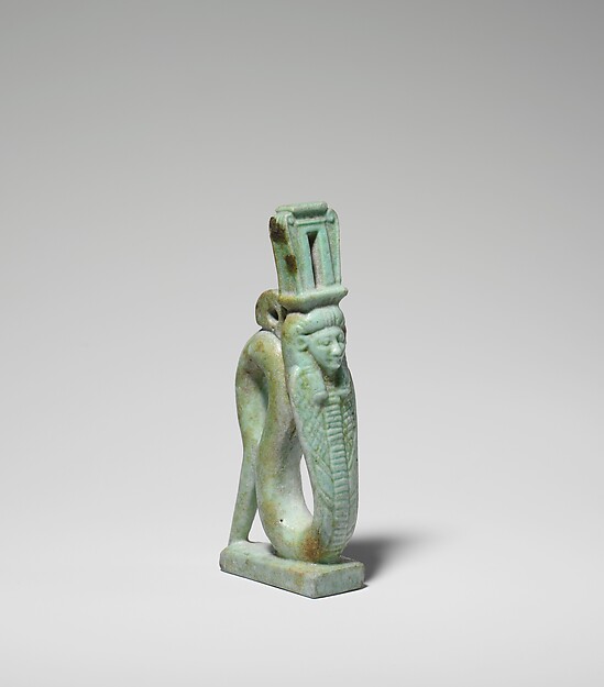 古代エジプト　ファイアンス　アミュレット　ハトホル ハトホルのアミュレット: 古代エジプト博物資料 日本語表記集