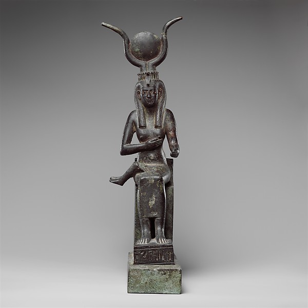 Statuette of Isis nursing Horus (missing above the legs), inscribed for Hor son of Padihorresnet