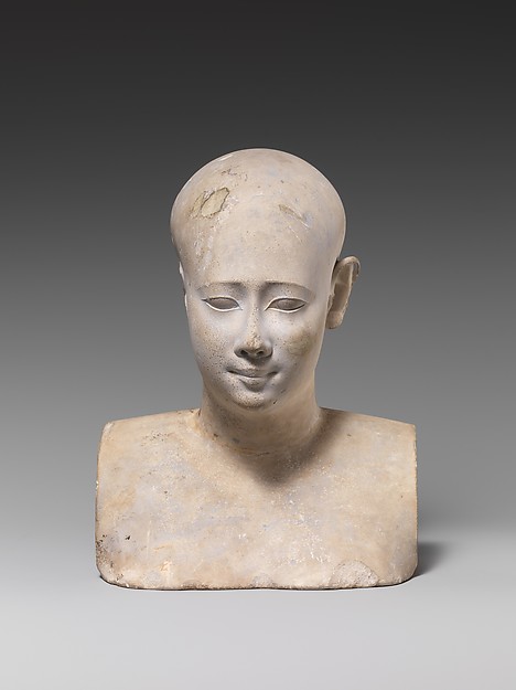 Bust of a bald or shaven man