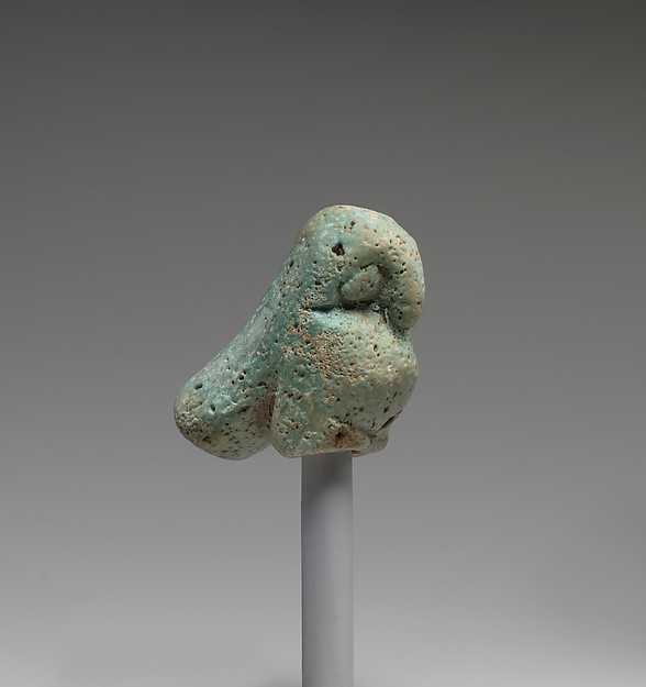 Figurine of a crouching falcon