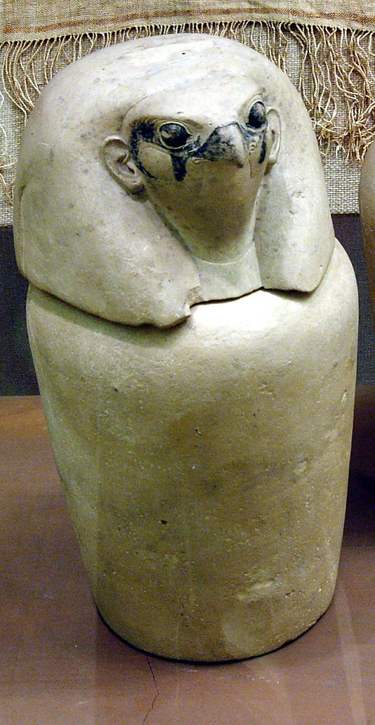 Canopic Jar Representing the Deity Qebehsenuef