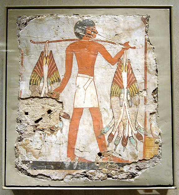 Wall painting, man with ducks