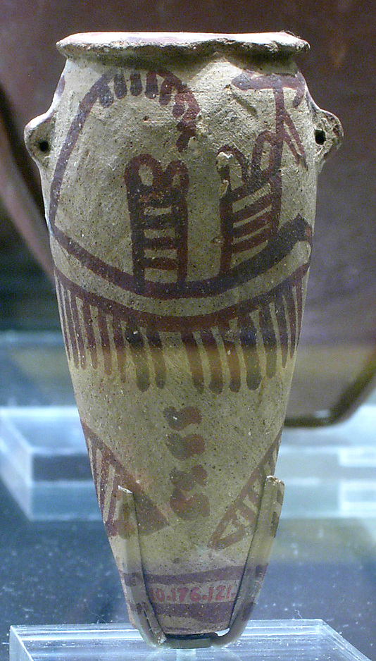 Decorated ware jar with boats