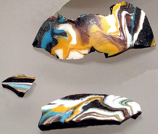 Fragment from Thick Walled Marbled Vessel