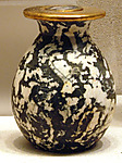 Variegated piriform jar and lid naming Thutmose III