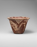 White cross-lined ware bowl illustrating a man harpooning a hippo