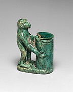 Kohl Tube in the Shape of a Monkey Holding a Vessel