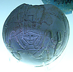 Lentoid Bottle ("New Year's Bottle"): Hathor sistrum on one side, cow in marshes on the opposite
