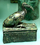Ibis on a shrine shaped box, probably for an animal mummy