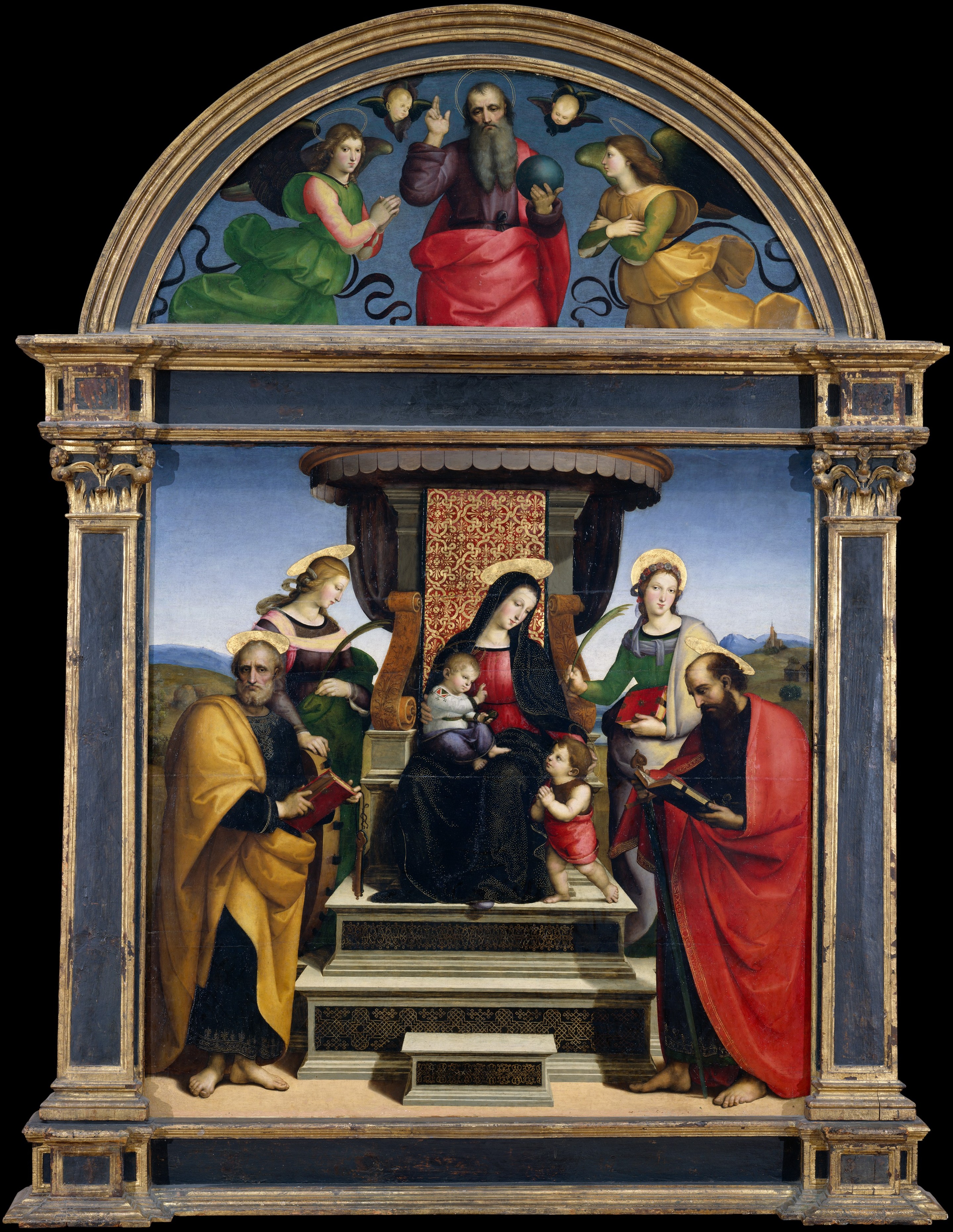 Raphael - Madonna and Child Enthroned with Saints (ca. 1504) : museum