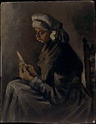 The Potato Peeler (recto: Self-Portrait with a Straw Hat)