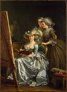 Self-Portrait with Two Pupils, Marie Gabrielle Capet (1761–1818) and Marie Marguerite Carreaux de Rosemond (died 1788)