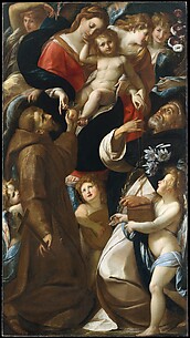 Madonna and Child with Saints Francis and Dominic and Angels