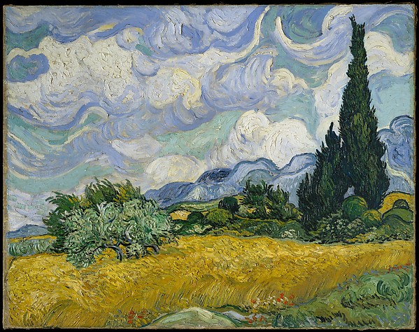 This is What Vincent Van Gogh and Wheat Field with Cypresses Looked Like  in 1889 