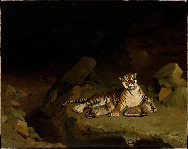 This is What Jean-Leon Gerome and Tiger and Cubs Looked Like  in 1884 