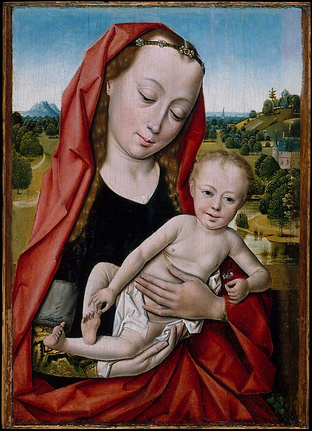 Amazing Historical Photo of Dieric Bouts with Virgin and Child in 1475 