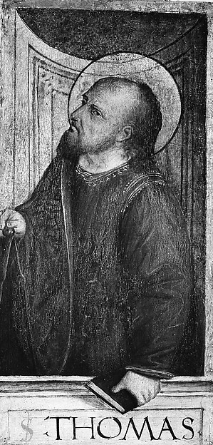 The Twelve Apostles: Saints Bartholomew, Andrew, Matthew, James the Greater, Thaddeus, Philip, James the Lesser, Simon, Peter, Paul, Thomas, and John