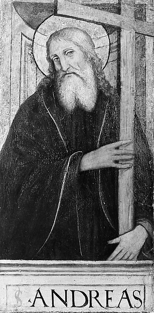 The Twelve Apostles: Saints Bartholomew, Andrew, Matthew, James the Greater, Thaddeus, Philip, James the Lesser, Simon, Peter, Paul, Thomas, and John