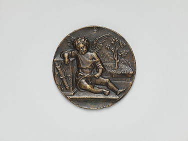 Bronze sleeping Cupid