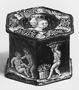 Salt with scene of infant harvesters (one of a pair)