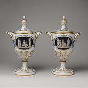 Vase with cover (one of a pair)
