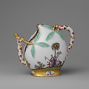 Teapot in the shape of a peach (cadogan type)