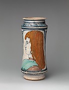 Storage jar (Albarello) with profile portrait