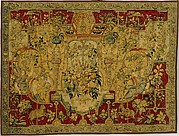 Panel with grotesques, from a set of bed hangings