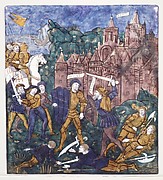 Pandarus and Bitias Fight the Rutuli Before the Trojan Camp (one of a series)
