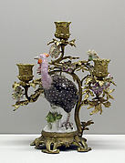 Candelabra with Meissen bird (one of a pair)