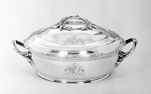 Dish with cover (one of a pair)