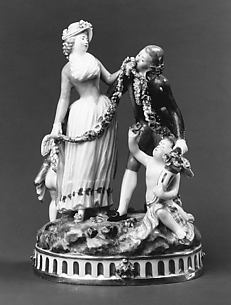 Lovers with cupids