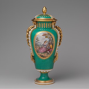 Vase with cover (Vase à bandes) (one of a pair)