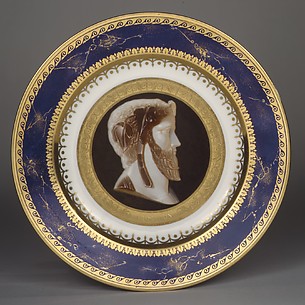 Plate with imaginary portrait of the tragic poet Moschion