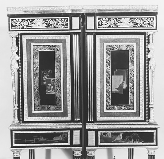 Drop-front secretary on stand (Secrètaire à abattant or secrétaire en cabinet)