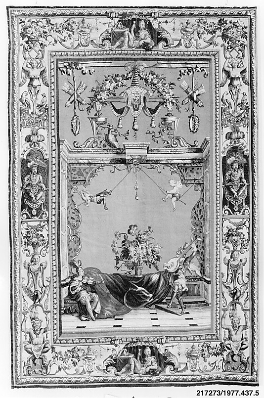Violin and Lute Players from a set of five Grotesques