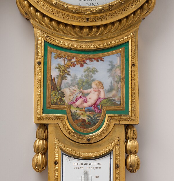 Wall clock-thermometer (Pendule Et Thermomètre En Cartel)